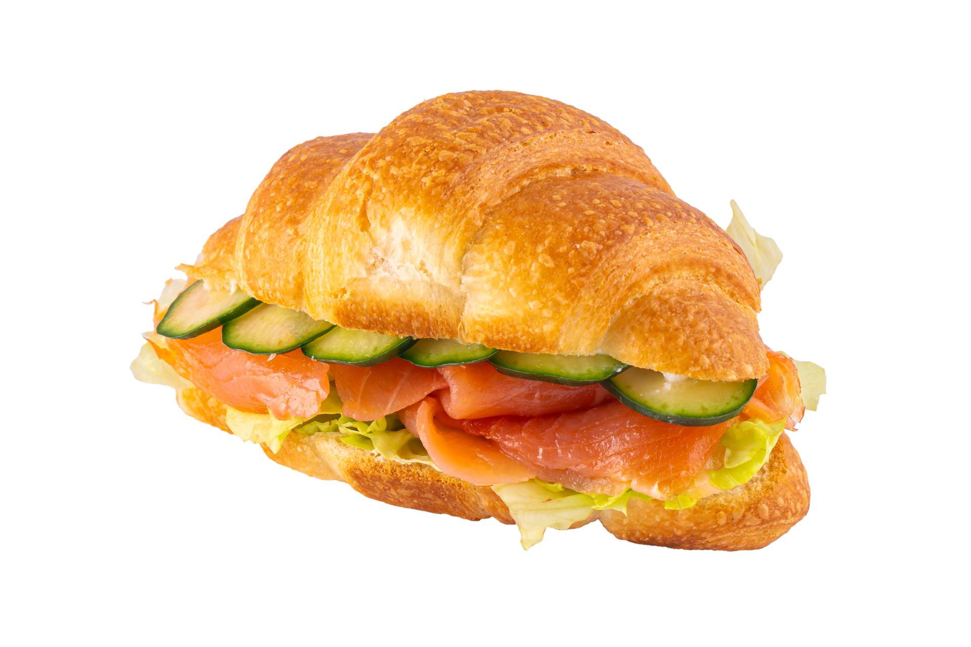 Mini croissants with smoked salmon
