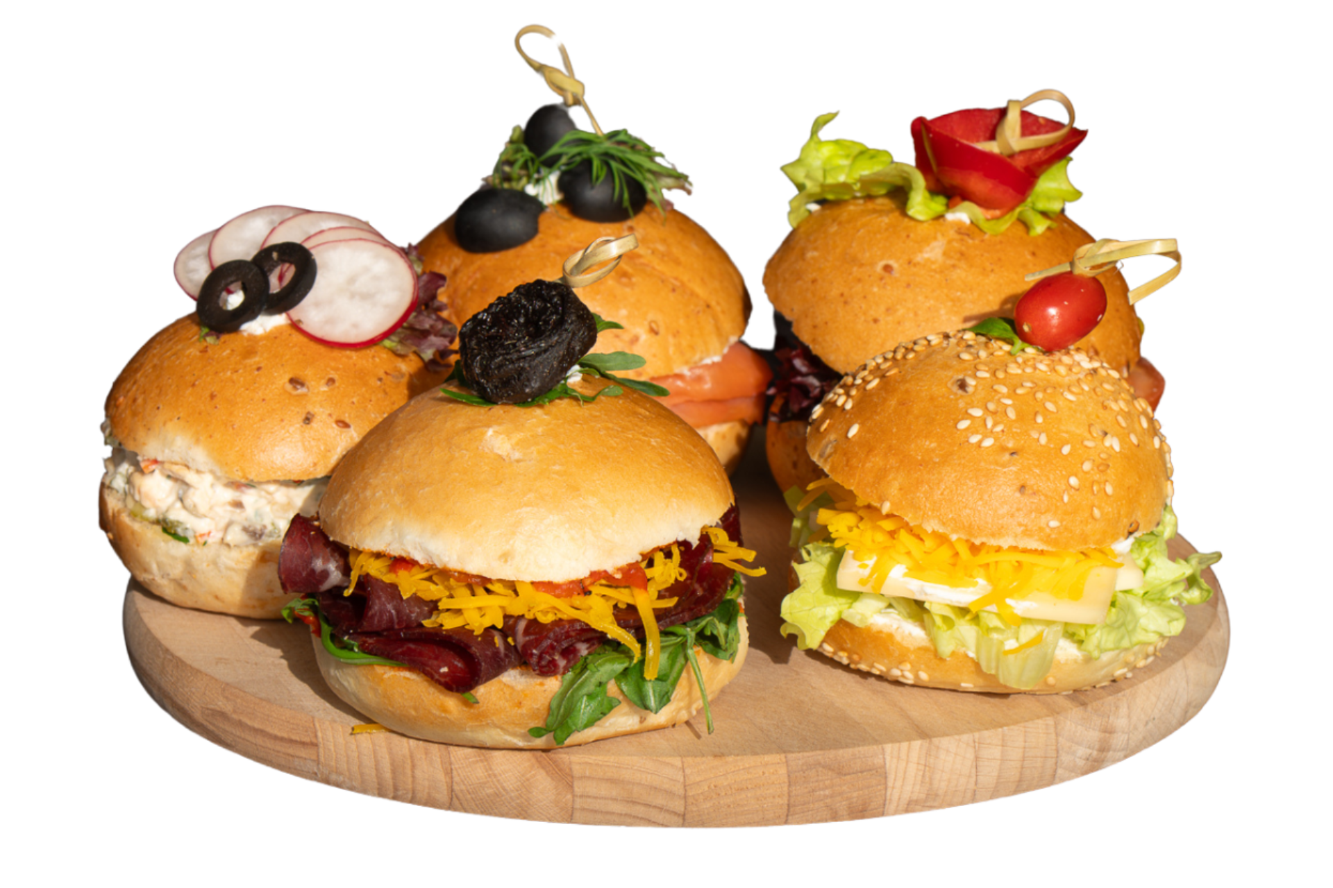 Mix finger sandwich in pastry
