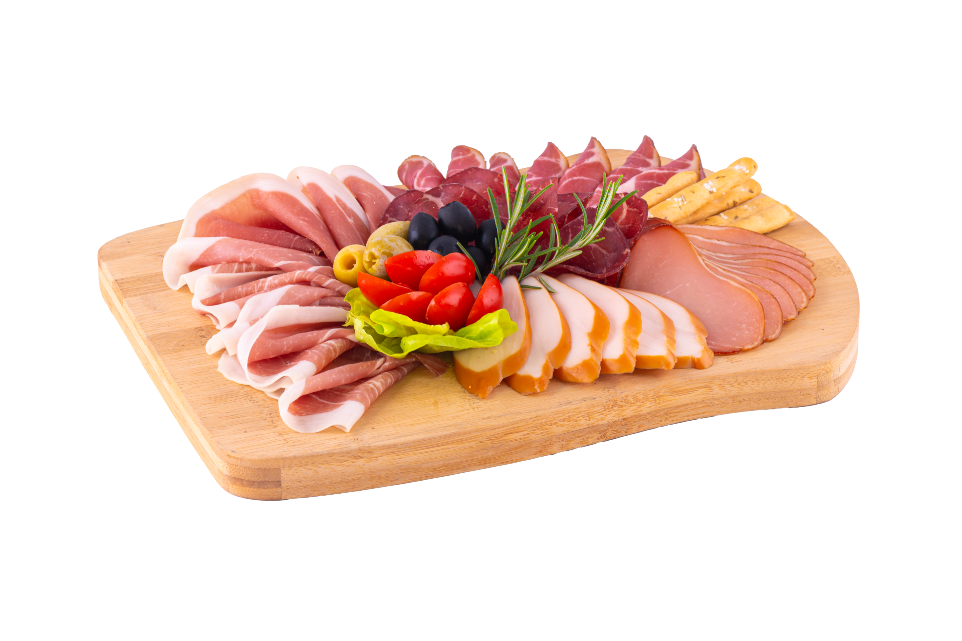 Plate with dried meat specialties