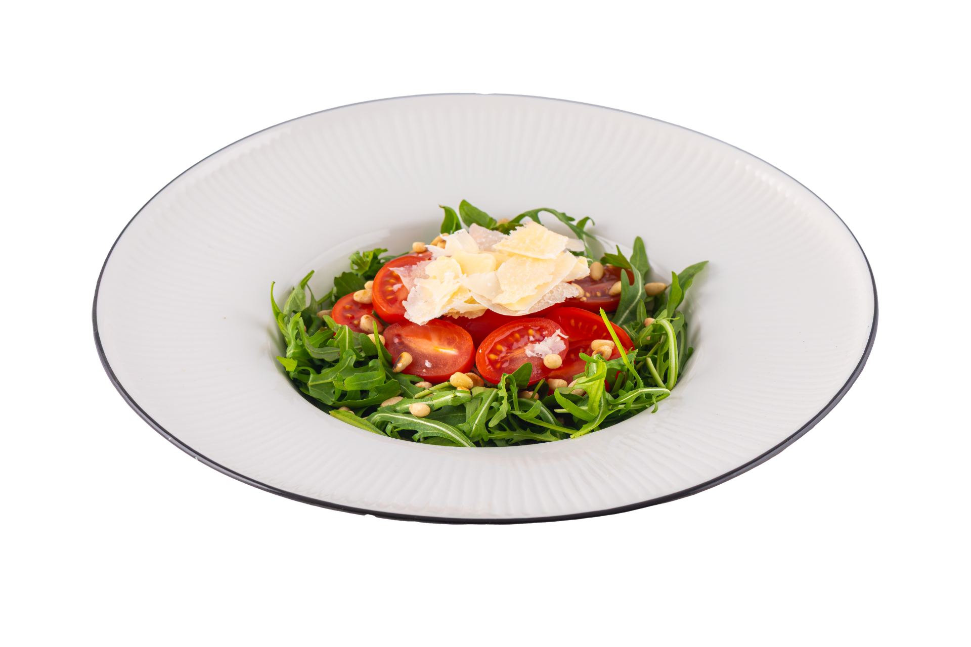 Arugula, cherries, parmesan, pine nuts